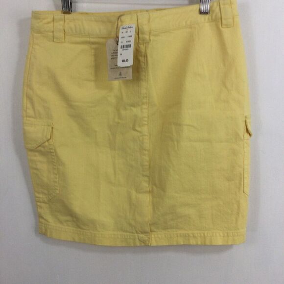 Brooks Brothers Womens Cotton A-Line Skirt with Cargo Pockets Yellow Size 6 NWT - Picture 6 of 10